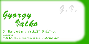 gyorgy valko business card